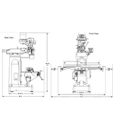 EVS-949 Mill with 2-Axis ACU-RITE 203 DRO and Servo X, Y, Z-Axis Powerfeeds - Jet