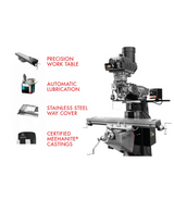 EVS-949 Mill with 2-Axis ACU-RITE 203 DRO and Servo X, Y, Z-Axis Powerfeeds - Jet