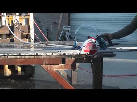 Video showing the Blue Ripper Jr cutting stone