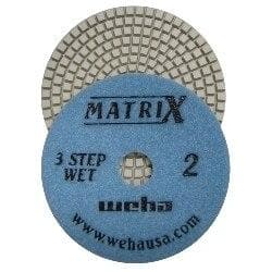 Matrix 3 Step Diamond Polishing Pads for Medium to Light Quartz and Granite - Weha