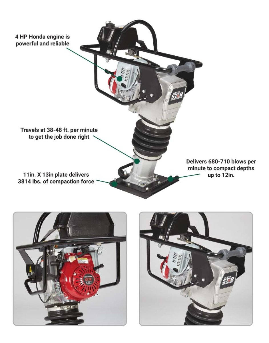 NorthStar Tamping Rammer | 680-710 BPM | Honda GXR120 - NorthStar