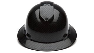 Shiny Black Ridgeline Full Brim Hard Hat - Box of 10 - Pyramex