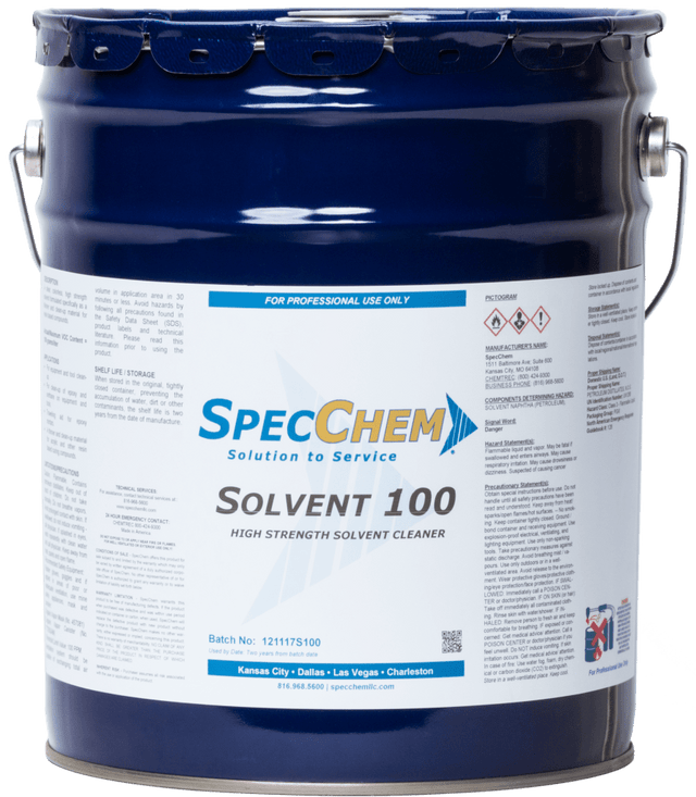 Solvent 100 High-Strength Solvent Cleaner - 5 Gallon - SpecChem