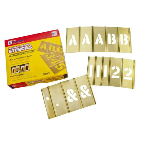 Stencil Set-Letter/Number 5" Brass 92Pcs. - CH Hanson