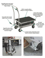 Strongway 2-Speed Hydraulic Rapid XT Lift Table Cart | 500-Lb. Capacity | 50-3/4-In. Lift Height - Strongway