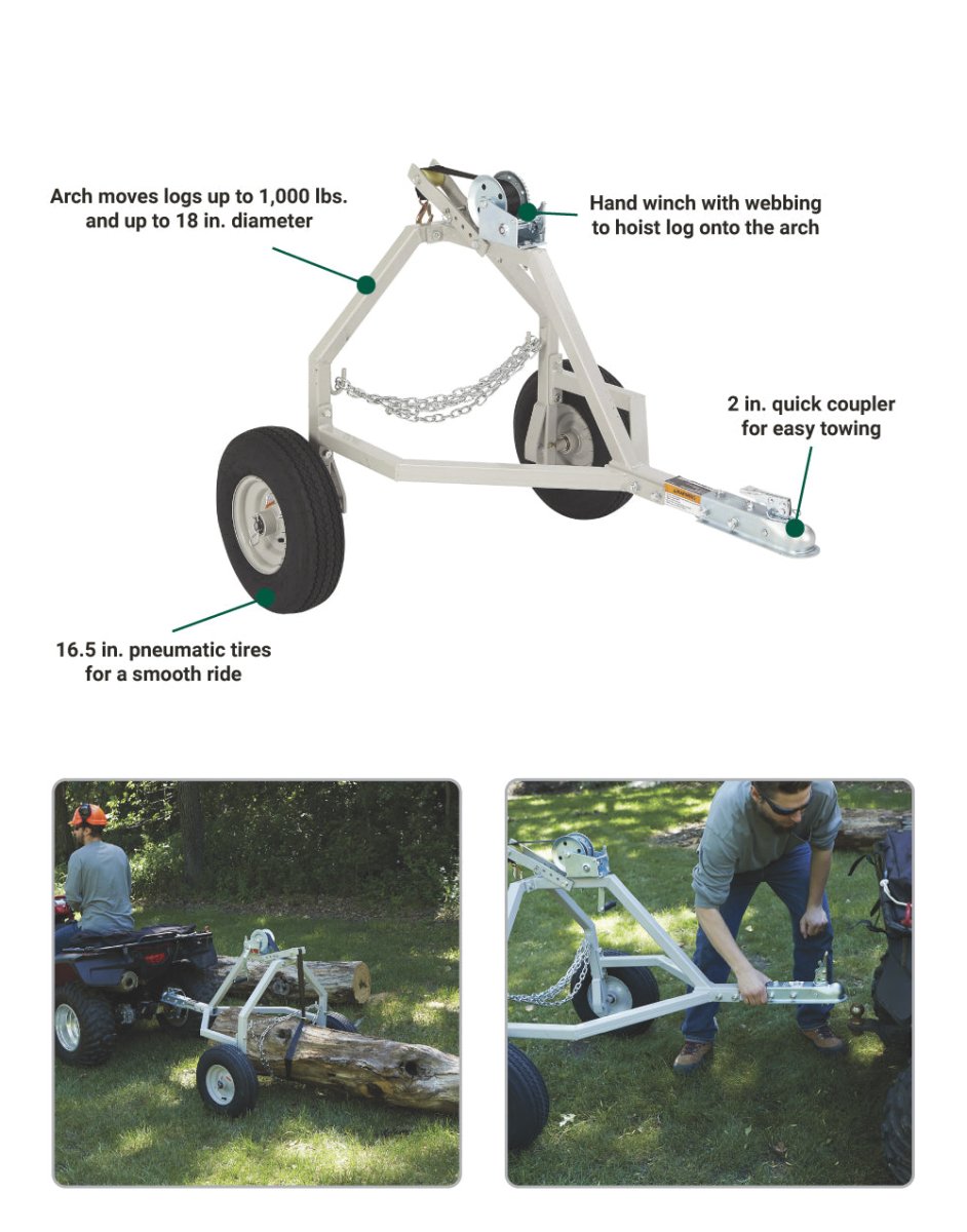 Strongway ATV Log Skidding Arch | 1,000-Lb. Capacity | 18-In. Diameter Capacity - Strongway