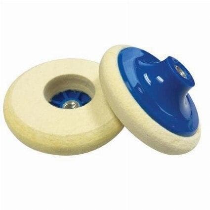 The Weha 5" x 1" x 5/8-11 Thick Medium Density Felt Wheel - 10 Pack - Weha