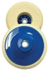 The Weha 5" x 1" x 5/8-11 Thick Medium Density Felt Wheel - 10 Pack - Weha