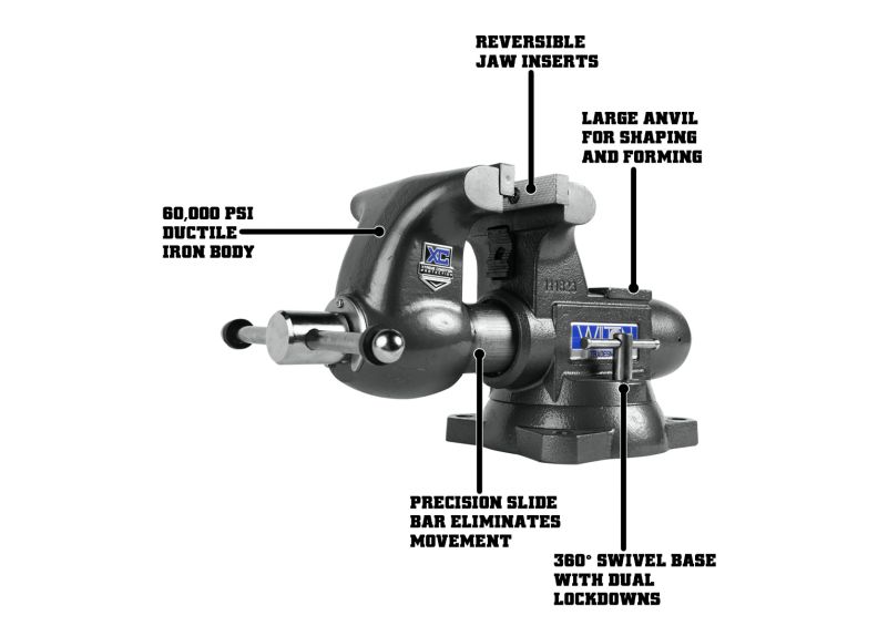 Tradesman 1780XC Bench Vise, 8" Jaw Width, 6-3/4" Jaw Opening, 4-3/4" Throat - Wilton