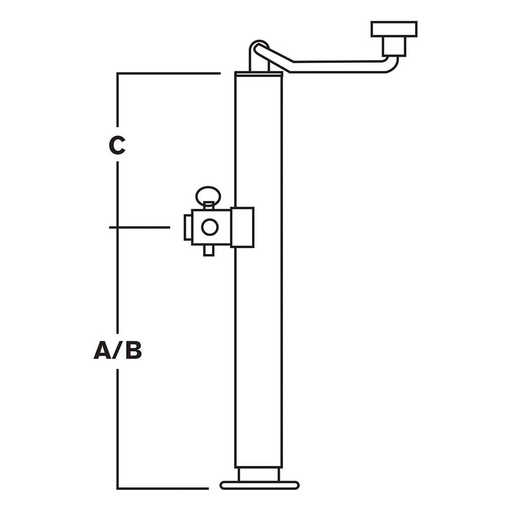 Ultra-Tow Topwind Square Tube-Mount Jack | 5000-Lb. Lift Cap - Ultra-Tow