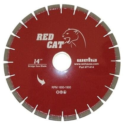 Weha Red Cat 14" Diamond Bridge Saw Blade for Granite, Quartz, Quartzite, Marble - Weha