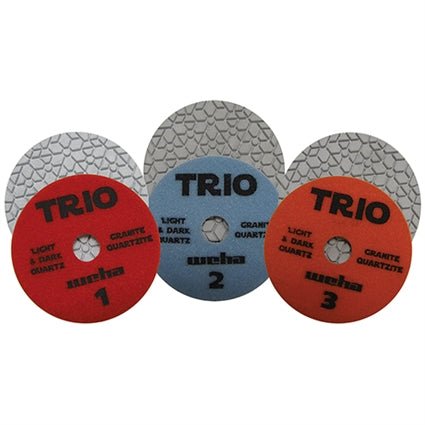 Weha Trio 3 Step Diamond Polishing Pads Wet Dry for Granite Marble & Quartz 1334SET Weha Set