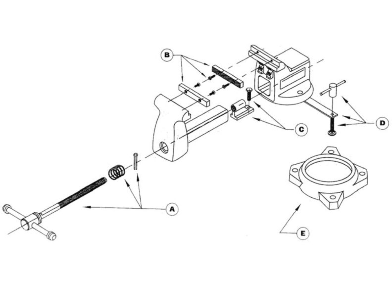 WS4, Shop Vise, 4" Jaw Width, 4" Jaw Opening, 2-3/4" Throat Depth - Wilton